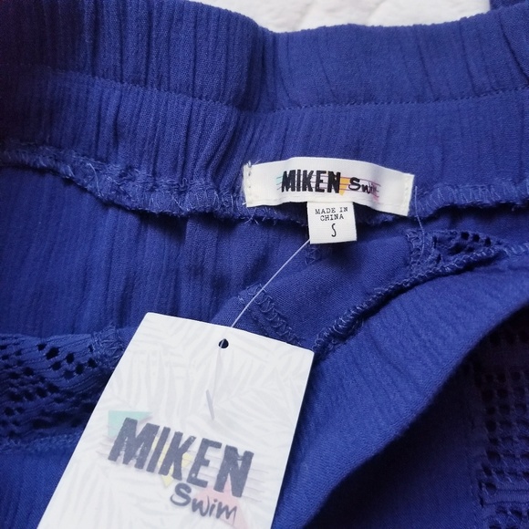 NEW Miken swim cover pants lace palazzo pull on S - Picture 3 of 4